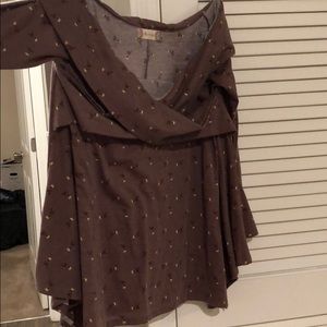 Off the shoulder purple blouse